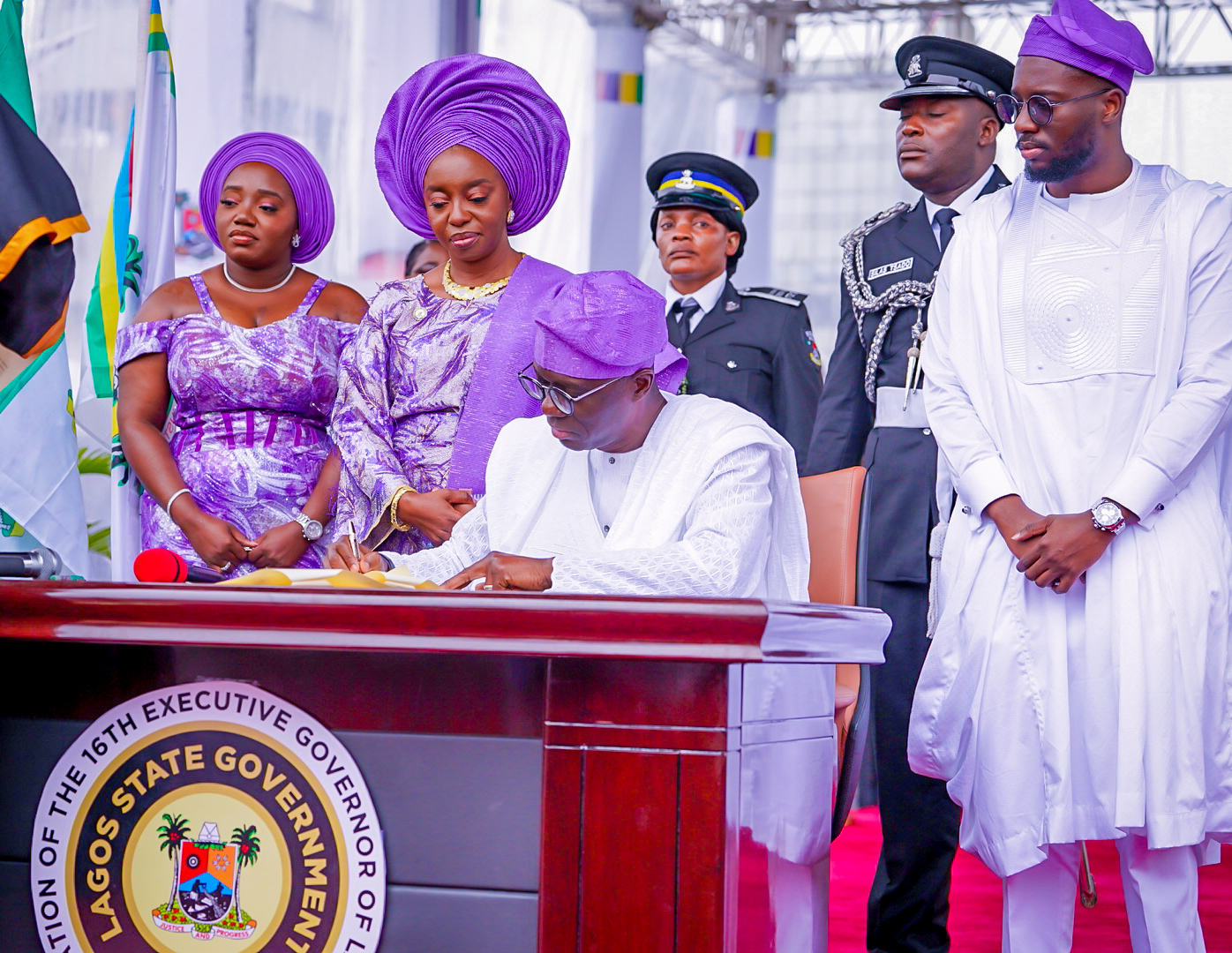 GOVERNOR OF LAGOS STATE, MR BABAJIDE SANWO-OLU  SWORN IN FOR SECOND TERM IN OFFICE AT THE INAUGURATION CEREMONY,  TAFAWA BALEWA SQUARE, LAGOS